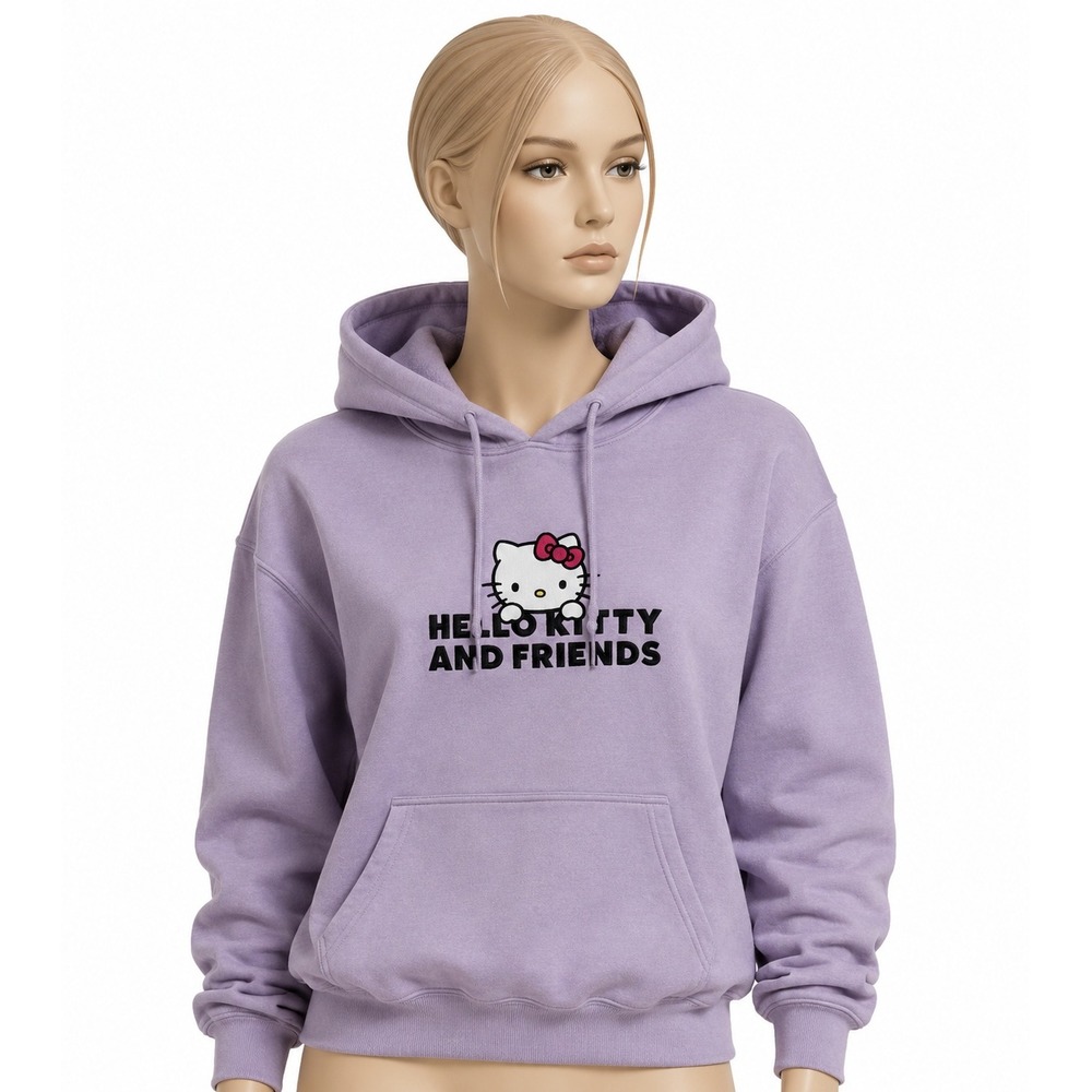 Sanrio Hello Kitty and Friends Mauve‎ Embroidered Hoodie Medium